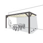 Pergola aluminium grijs 'Wall 2' (3.91 x 3.08 meter)